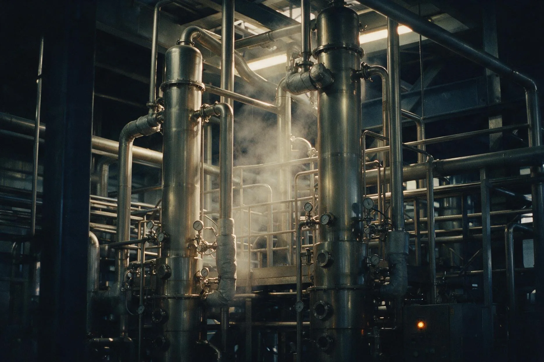 Multi-effect vacuum evaporator columns on the CFT line