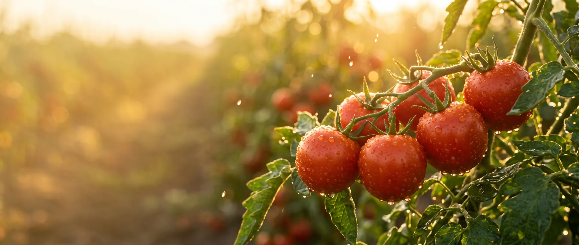 Ripe tomatoes on the vine