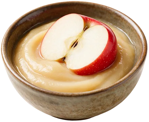 Fruit purees in stoneware bowls