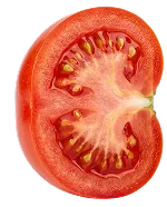 Ripe tomato, halved